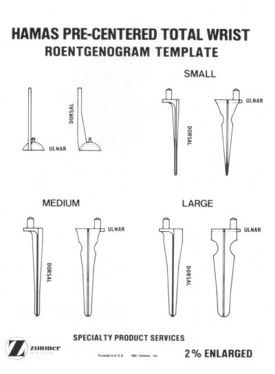 Wrist, Total:  Hamas Pre-Centered (Implant 308)